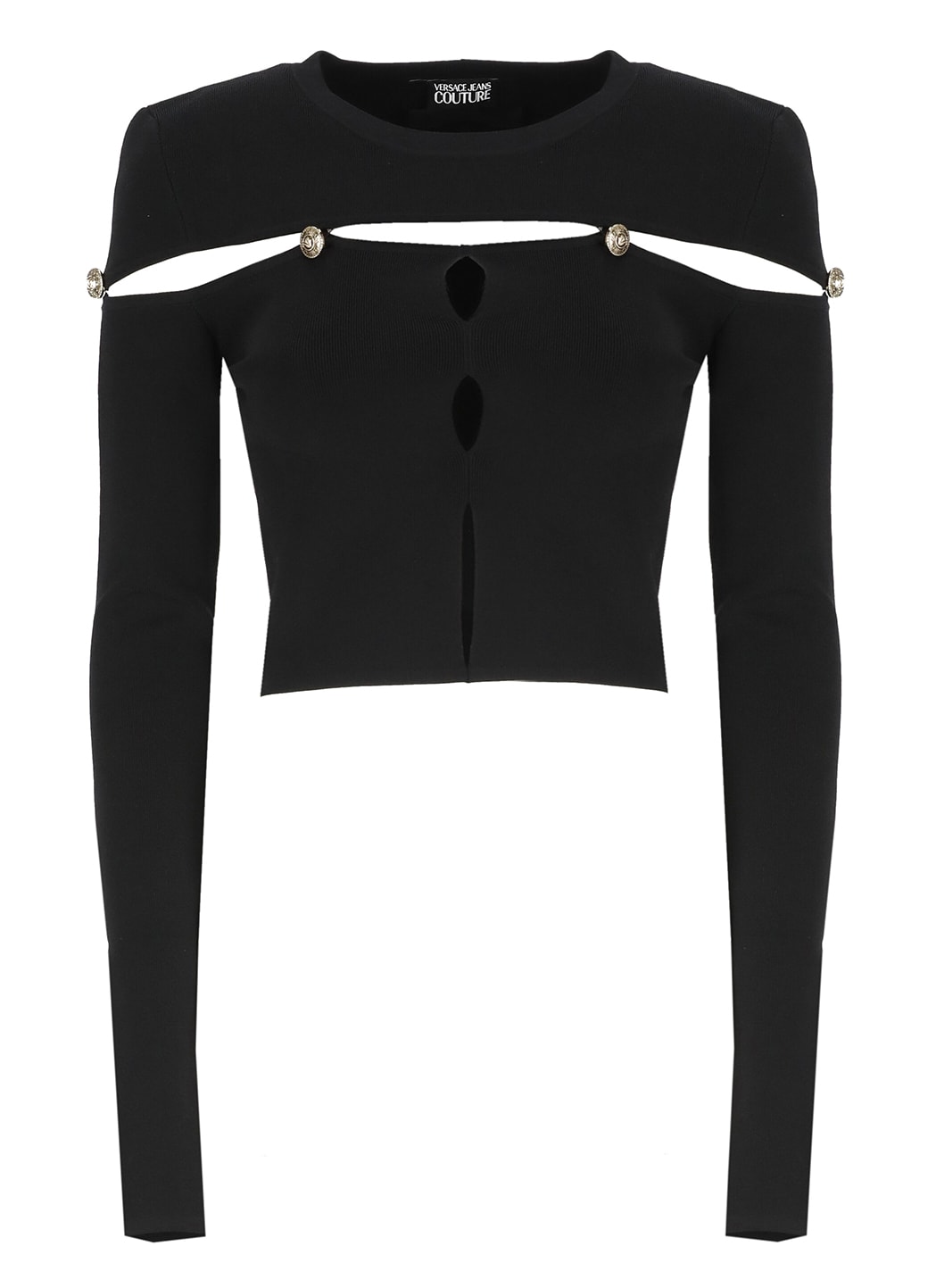 Versace Jeans Couture Top With Cut-out Details In Black