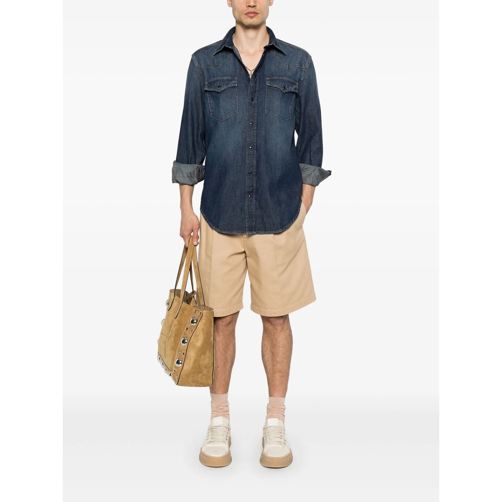 Dondup Cotton Shirts In Blue