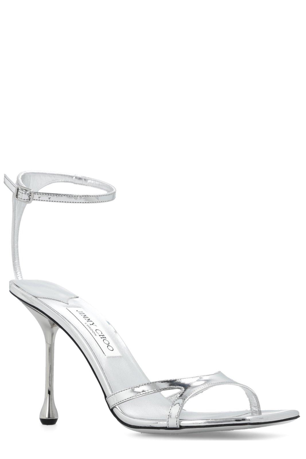 Shop Jimmy Choo Ixia 95 Heeled Sandals In Silver