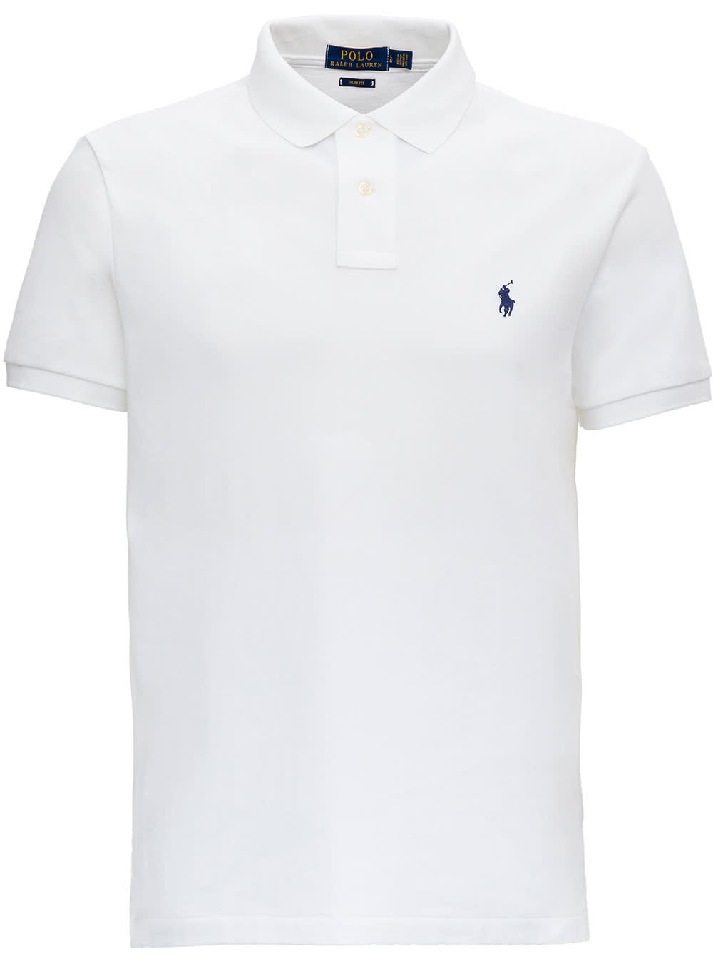 Shop Polo Ralph Lauren Slim Fit White Cotton Polo Shirt With Logo