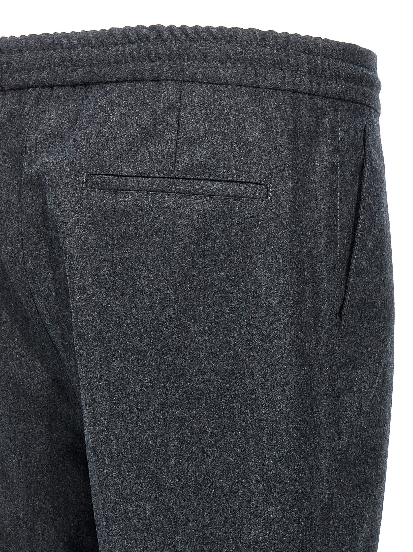 Shop Brunello Cucinelli Front Pleat Pants In Gray