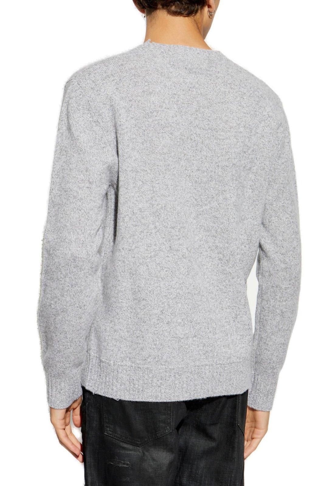 Shop Dsquared2 Distressed Knitted Jumper In Grey