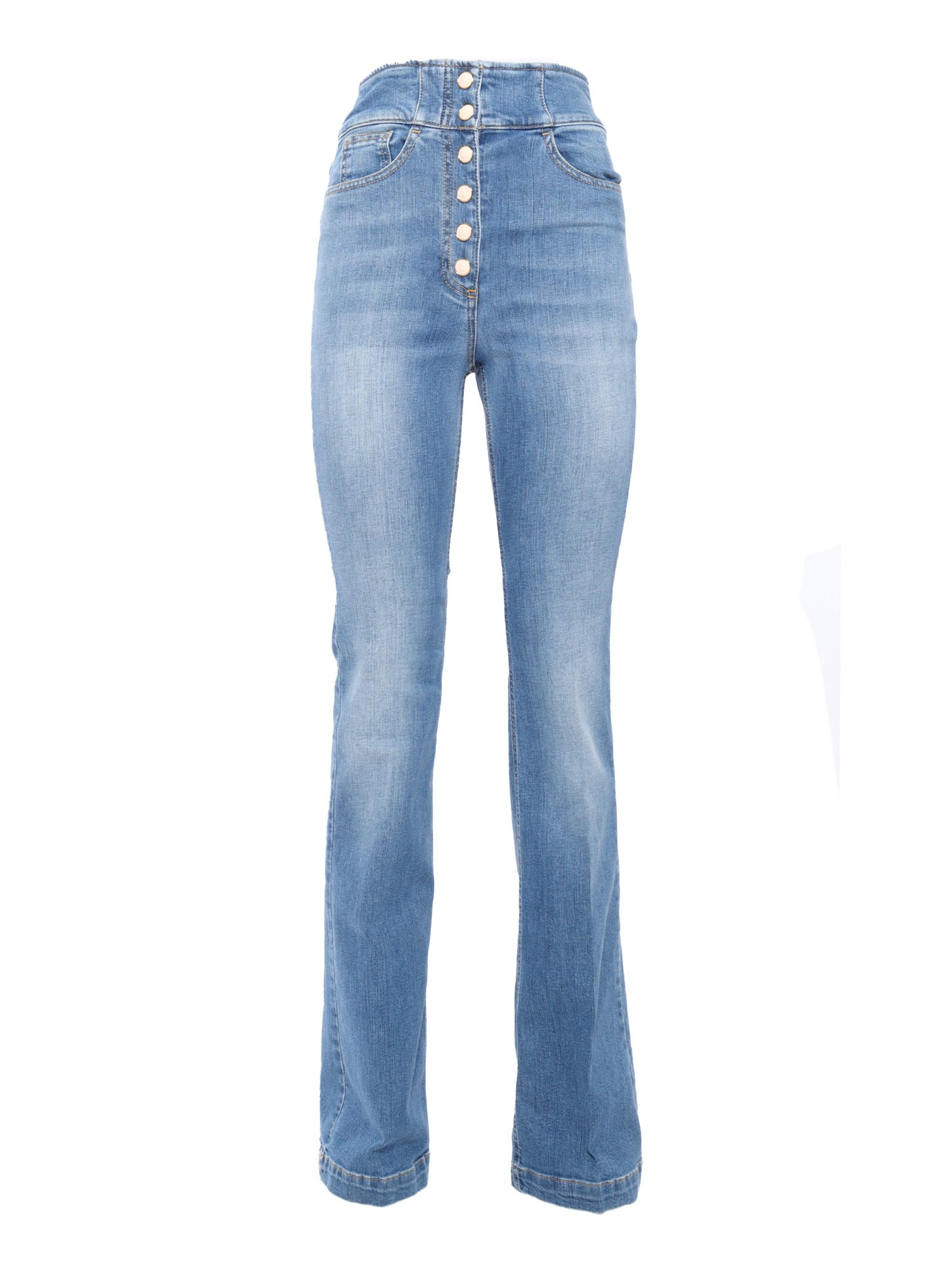 Elisabetta Franchi High-waisted Jeans In Blue