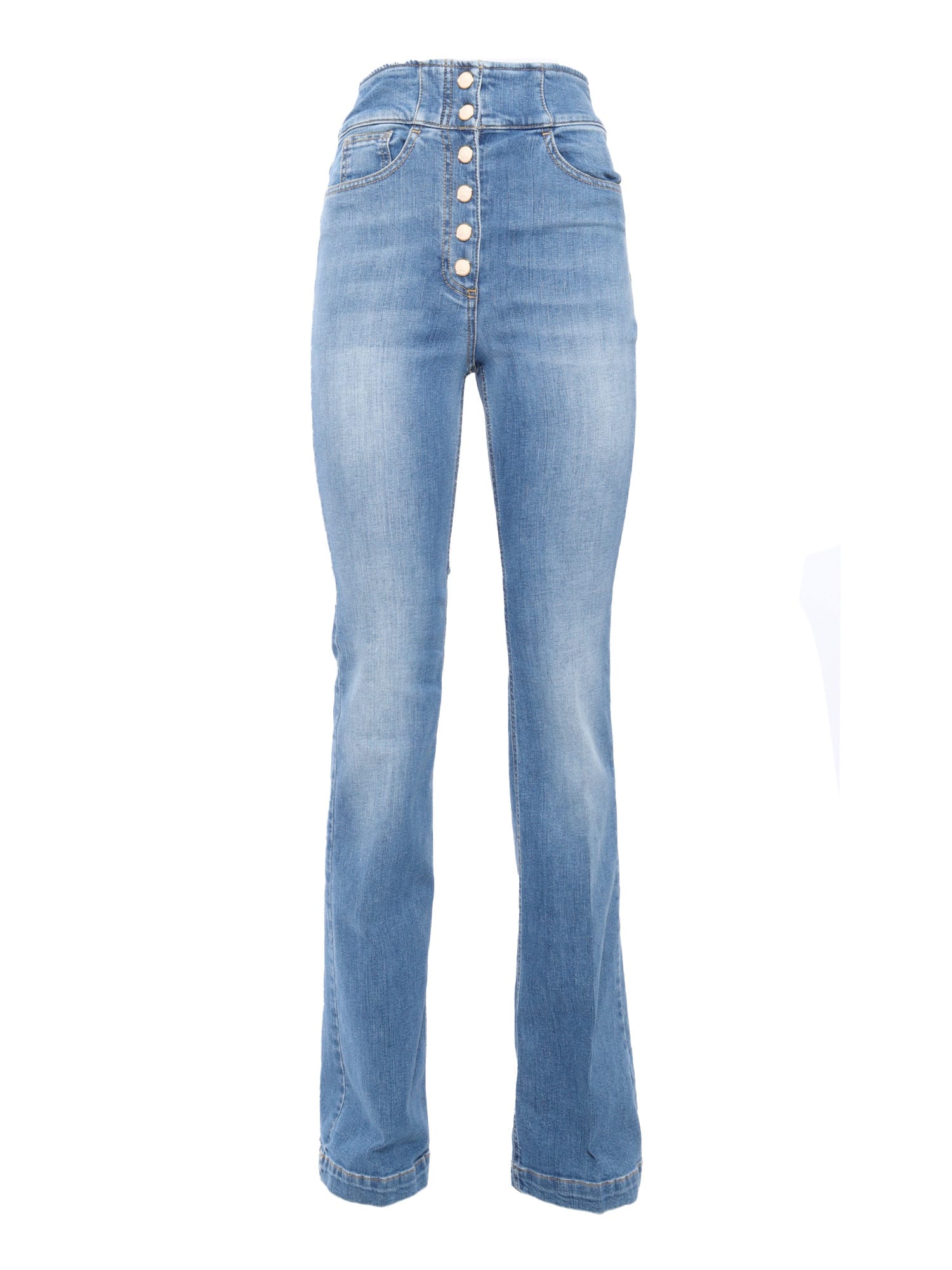 Shop Elisabetta Franchi High-waisted Jeans In Blue