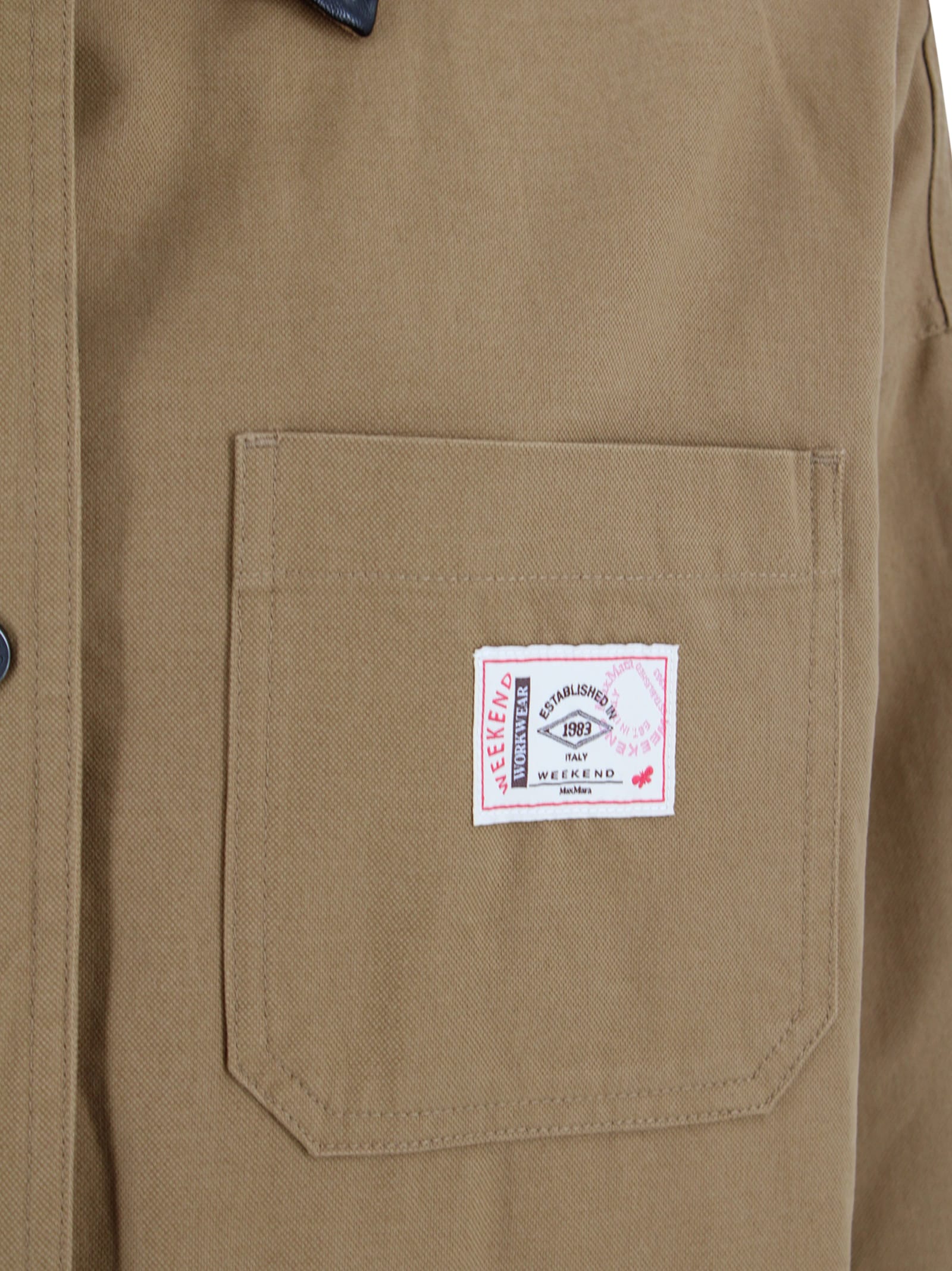 Weekend Max Mara Camel Cotton Canvas Jacket In Brown