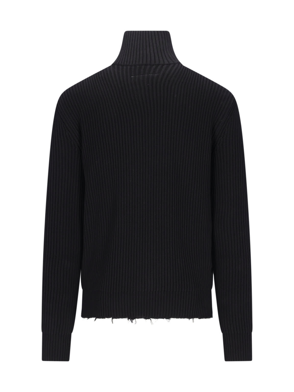 Shop Mm6 Maison Margiela Zip Sweater In Kaki