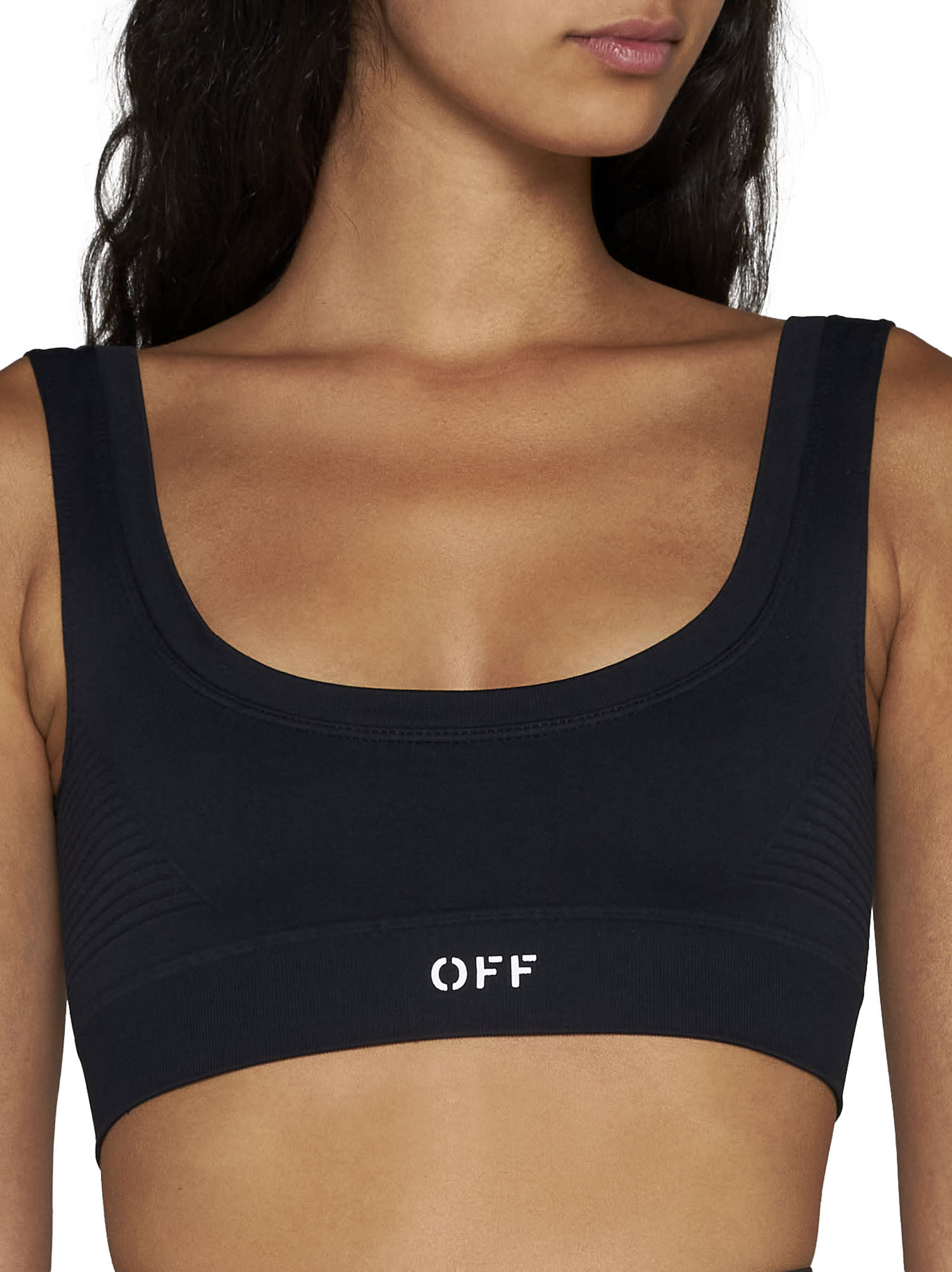 Off-White Orange Off Stamp Seamless Sports Bra Off-White