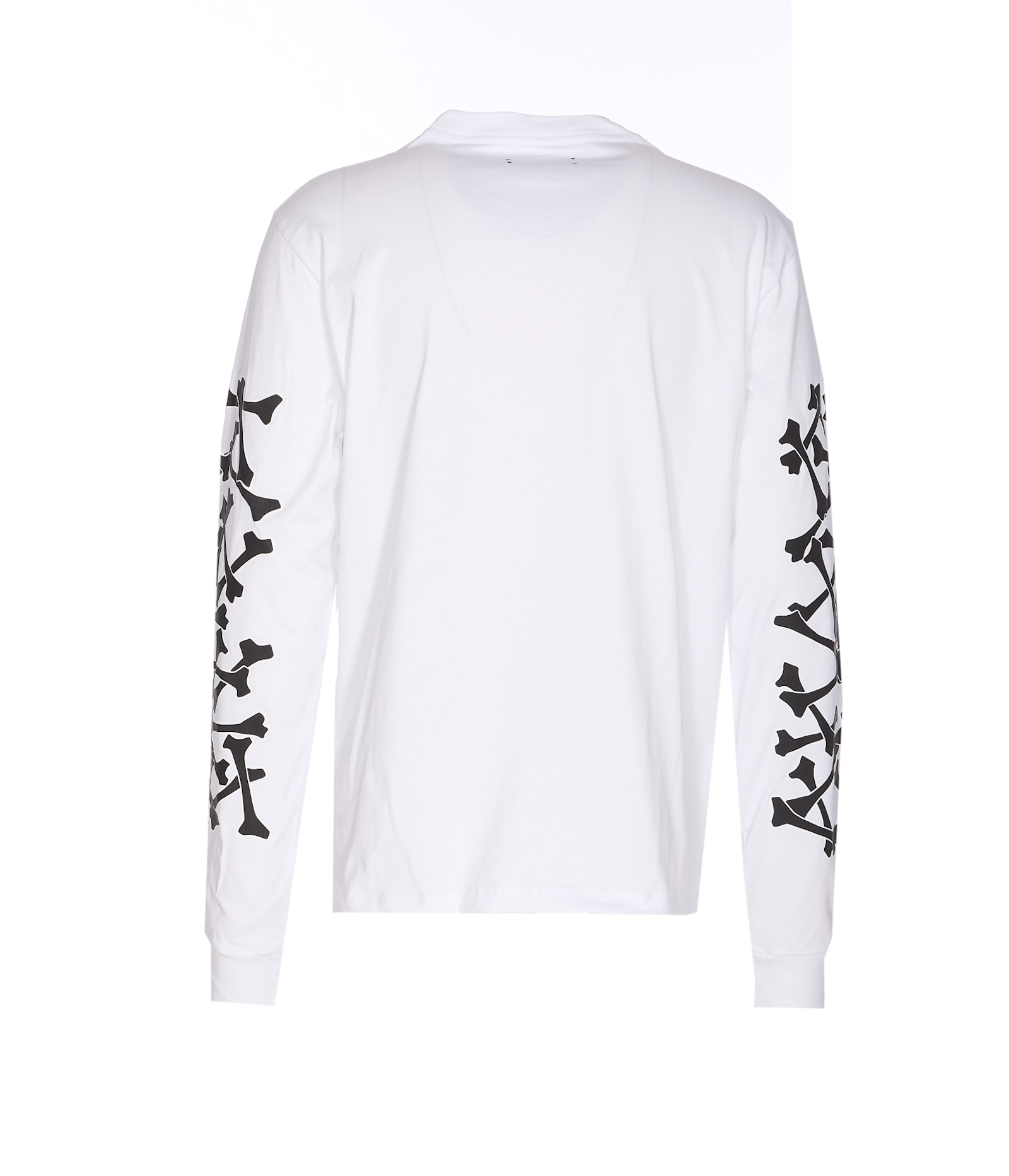 Amiri Stacked Bones Crewneck Sweater With Graphic Print In White