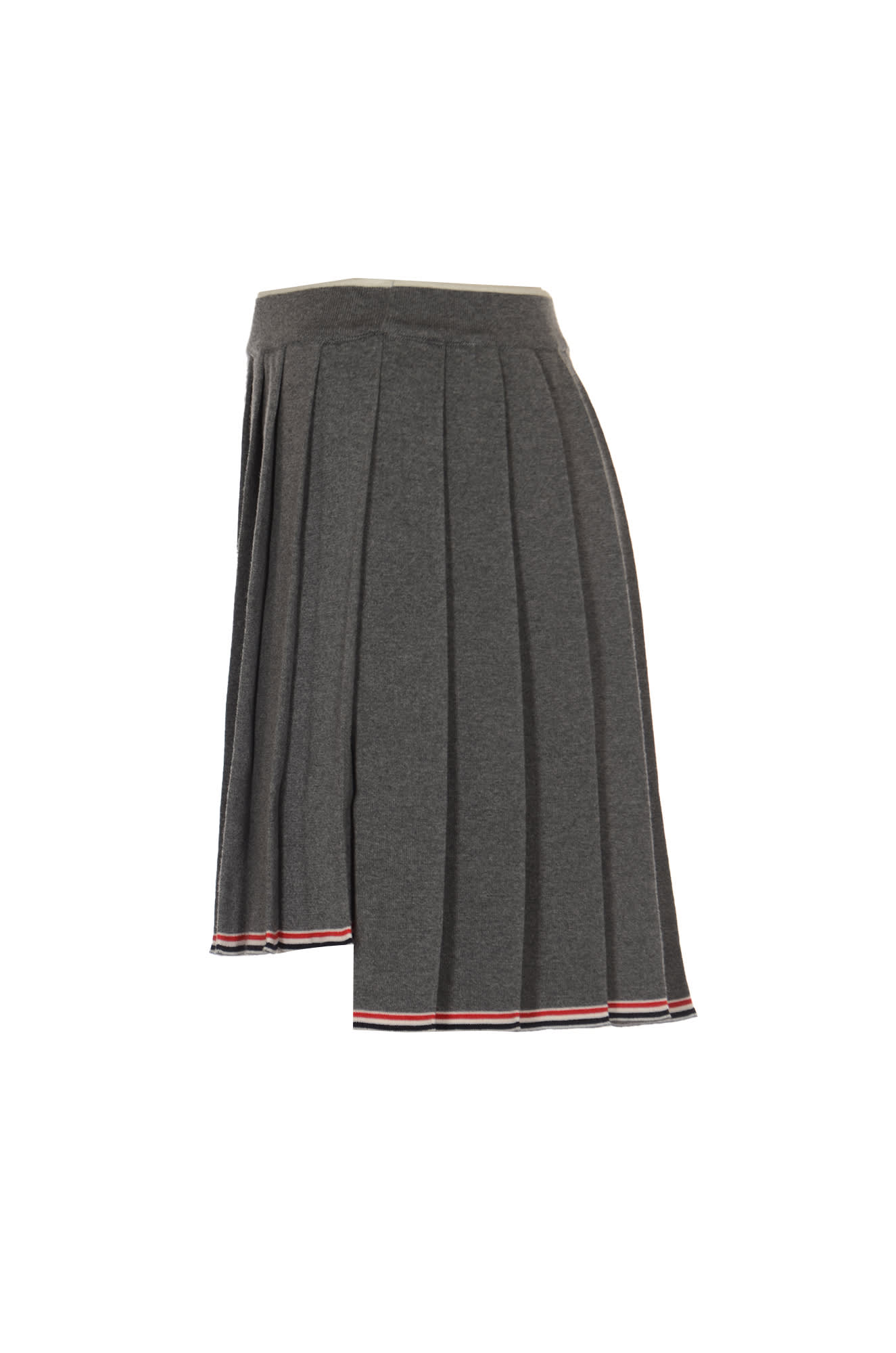 Shop Thom Browne Pleated Mini Skirt In Medium Grey