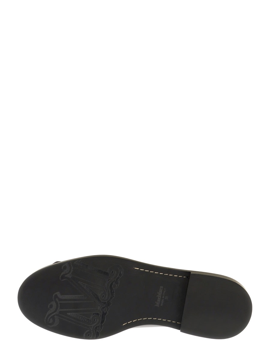 Max Mara Leather Derby. In Black