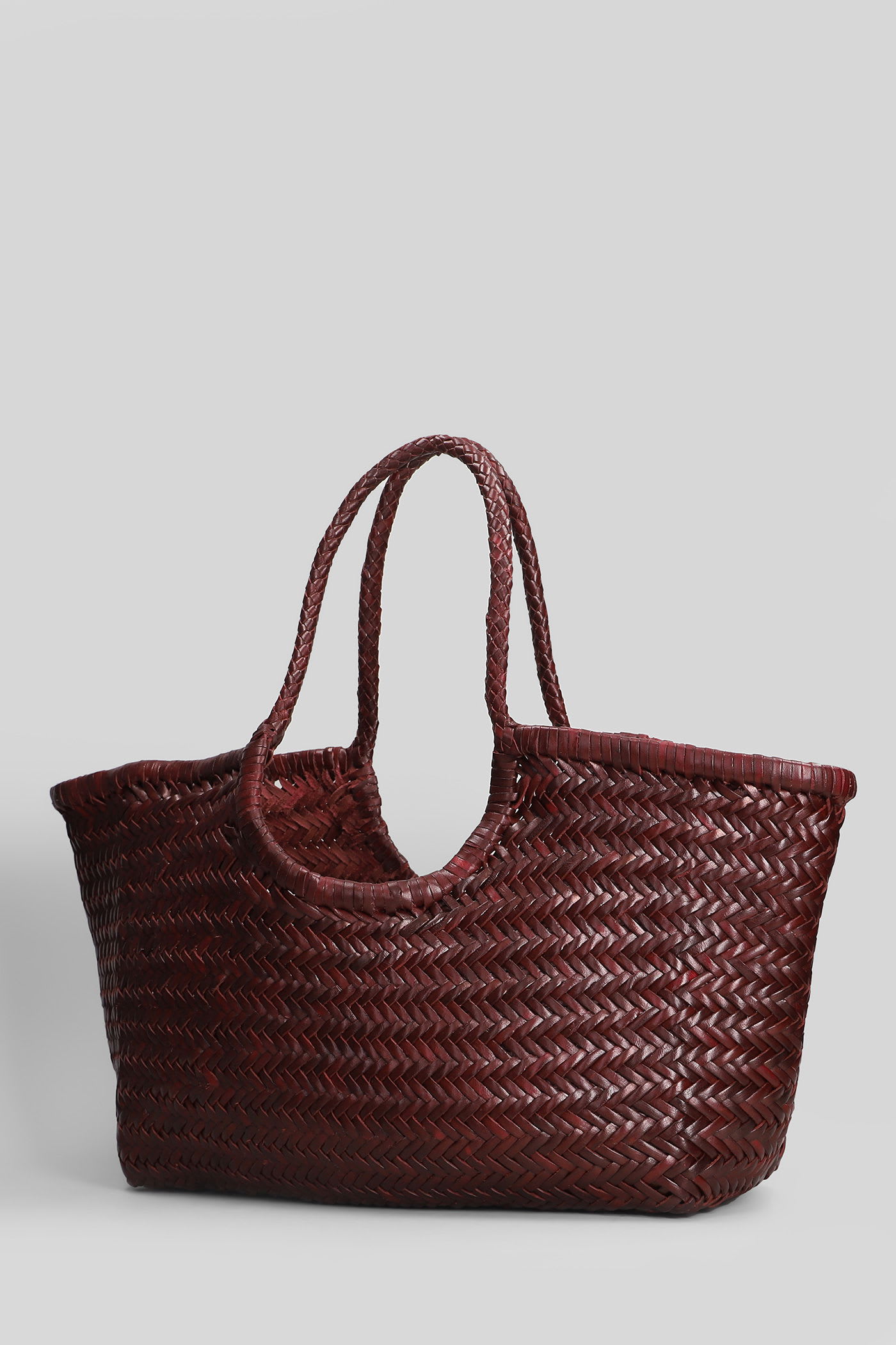 Dragon Diffusion Nantucket Basket Big Tote In Bordeaux Leather In Burgundy