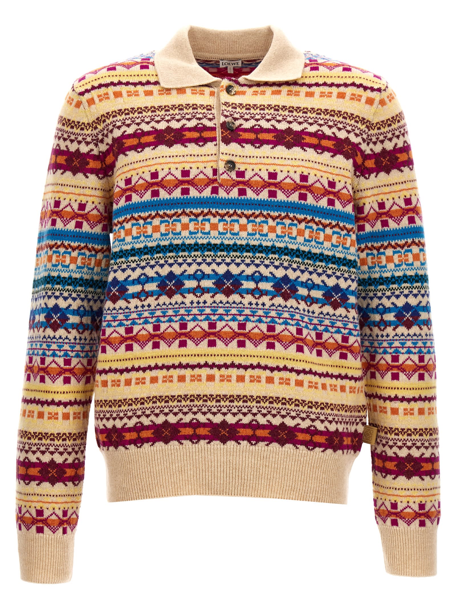 LOEWE JACQUARD POLO SWEATER