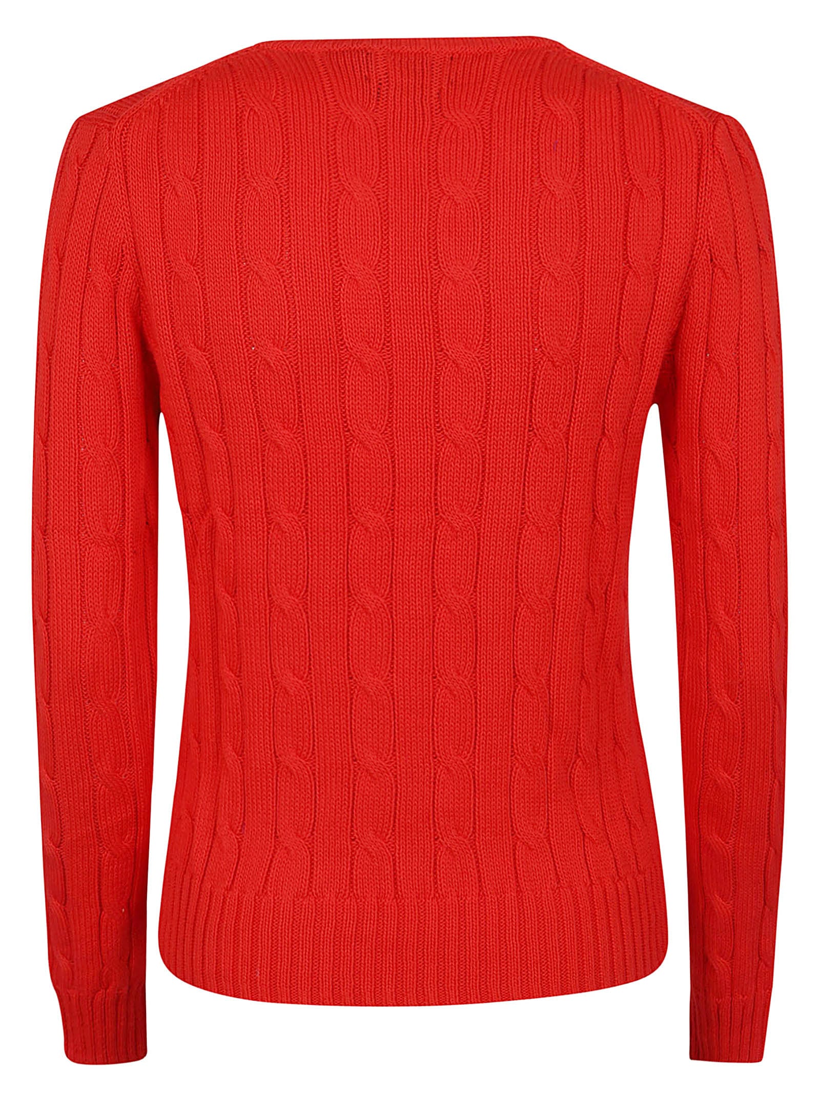 Shop Polo Ralph Lauren Julianna-long Sleeve-pullover In Bright Hibiscus