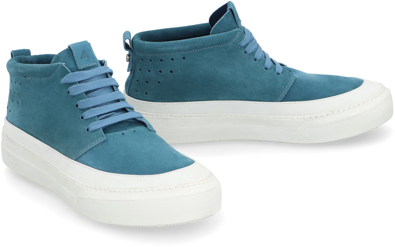 Volta Suede Mid-top Sneakers In Turquoise