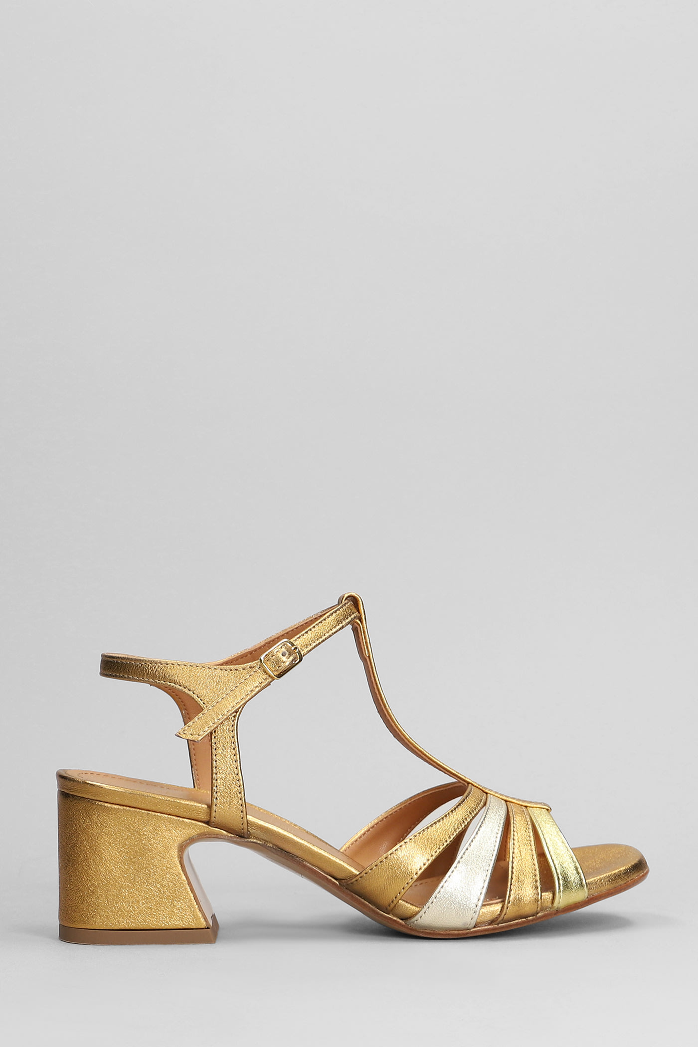 Sandals In Bronze Leather
