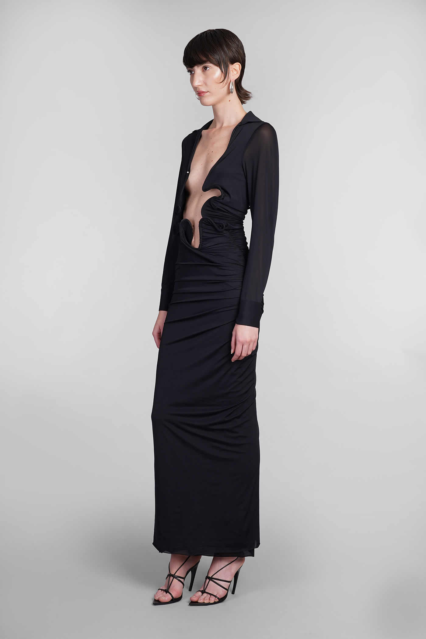 Shop Christopher Esber Dress In Black Polyamide