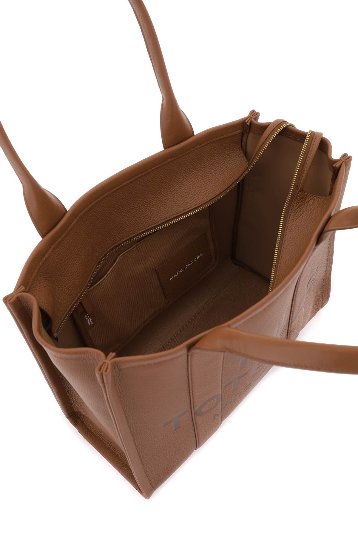 Marc Jacobs The Large Tote Bag In Grained Leather In Argan Oil (brown)