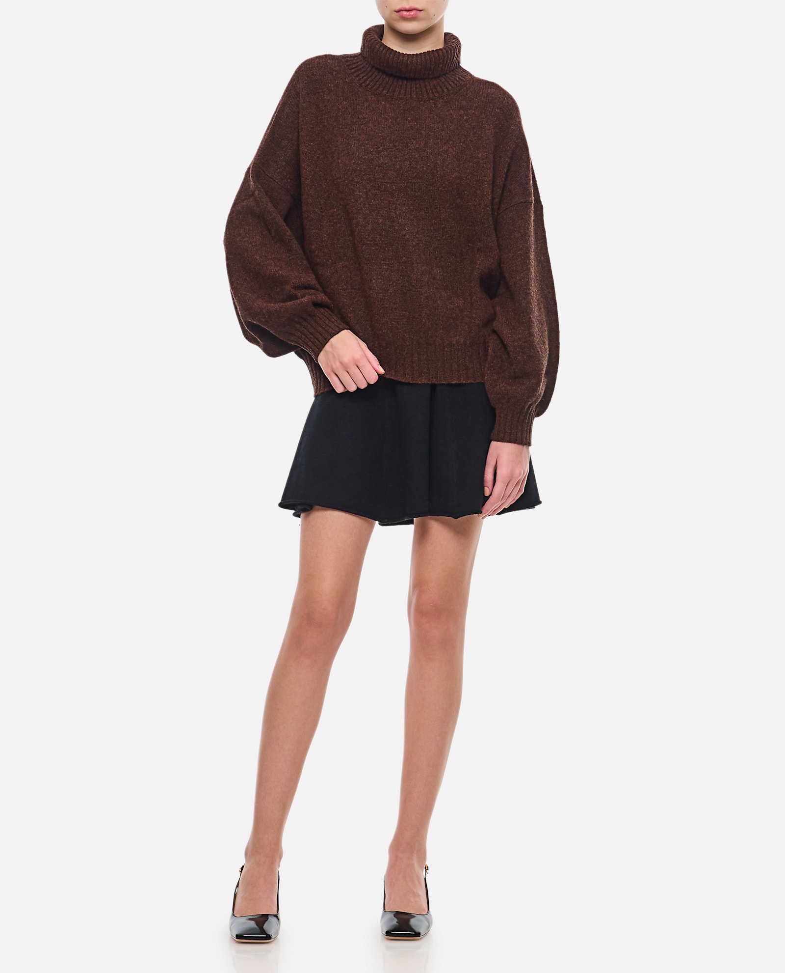 Shop Extreme Cashmere Cashmere Short Pleated Skirt In Black