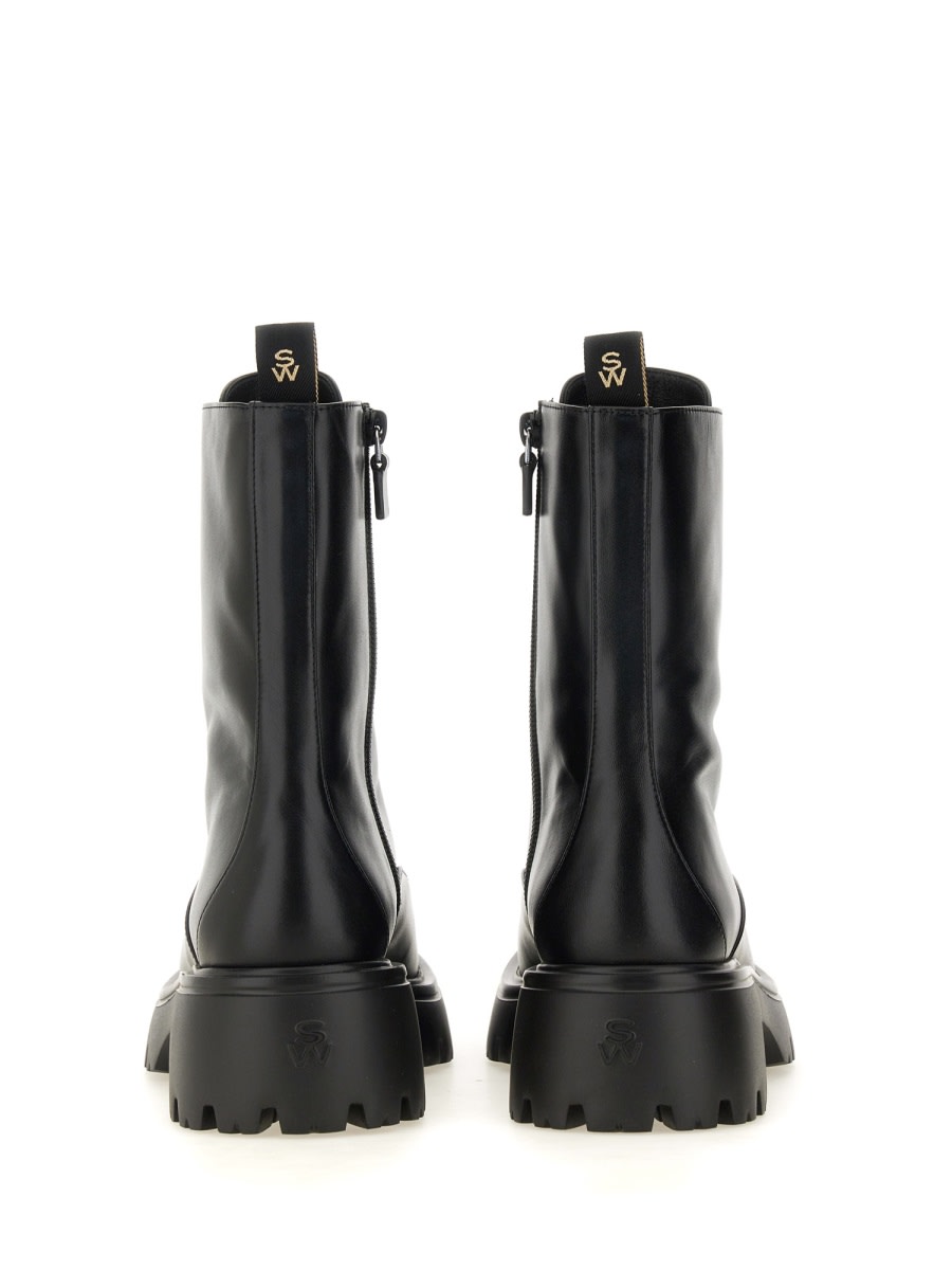 Stuart Weitzman Emerson Leather Ranger Booties In Black