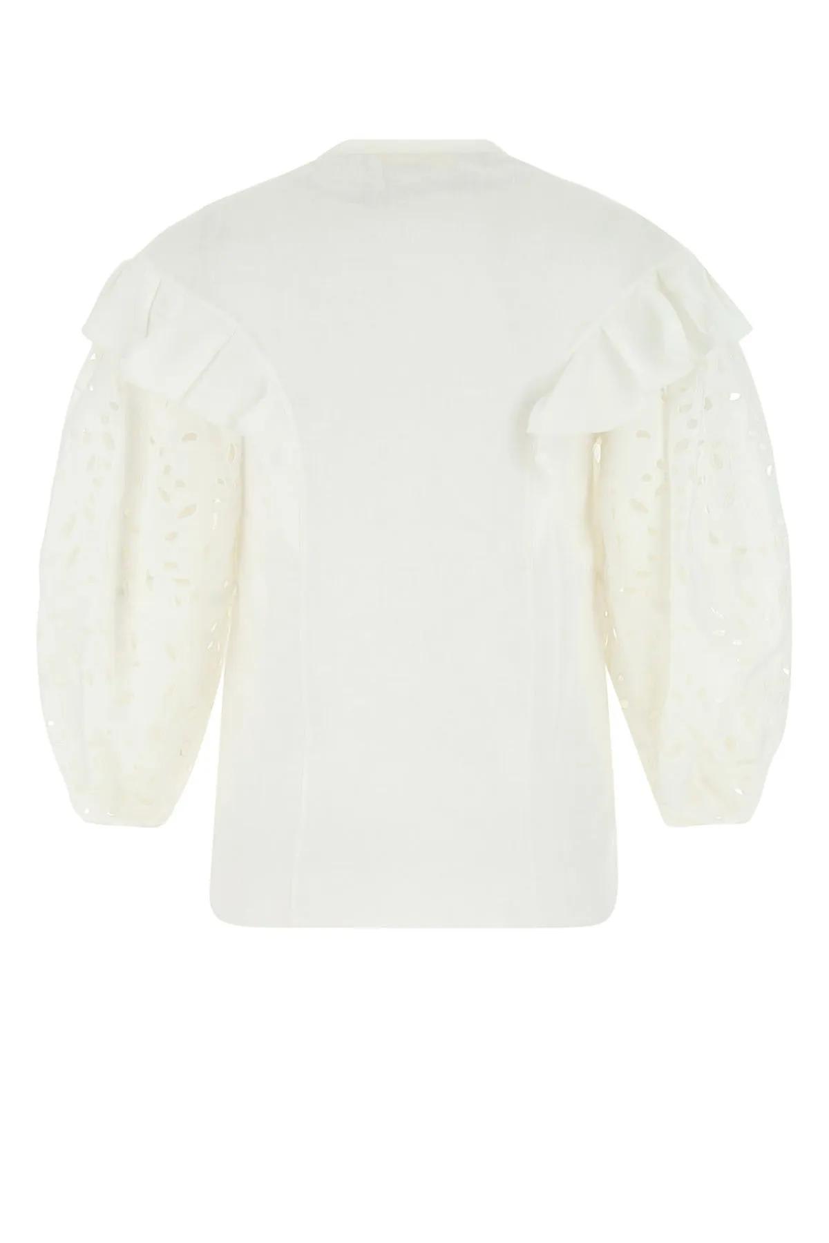 Chloé Ruffled Yoke Blouse In 107