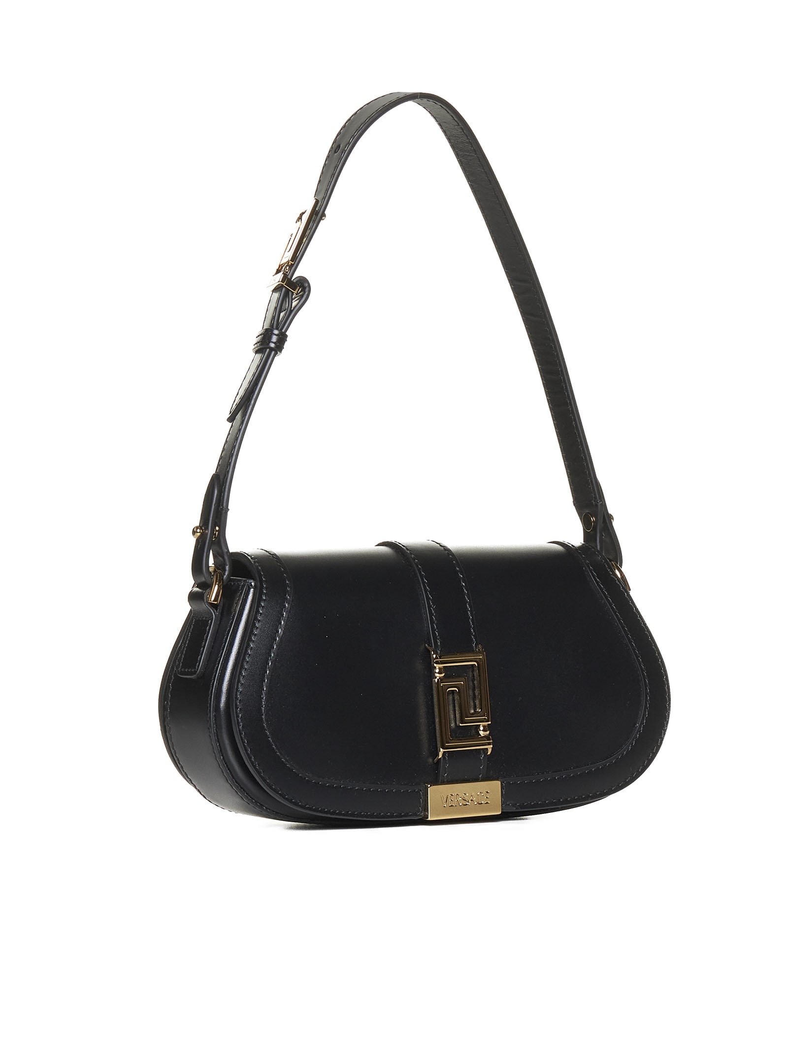 Versace Shoulder Bag In Nero+oro