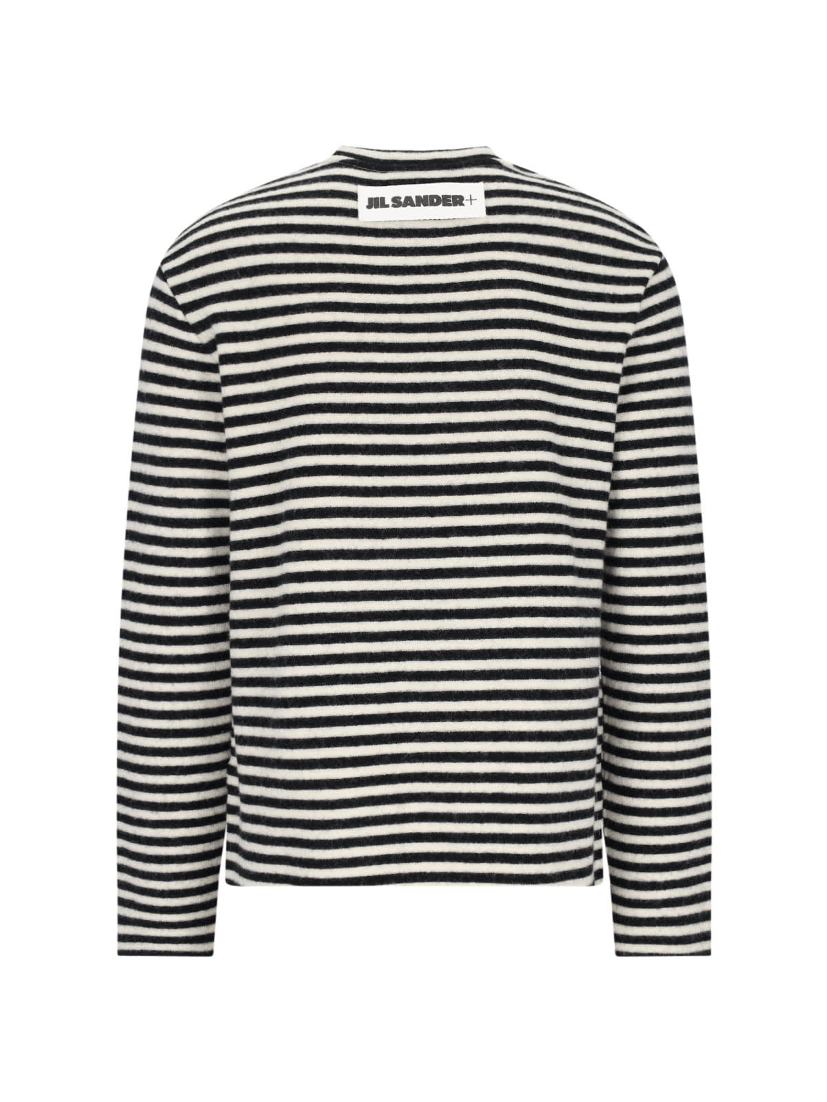 Jil Sander Striped Wool Compact Jersey T-shirt Men In Black