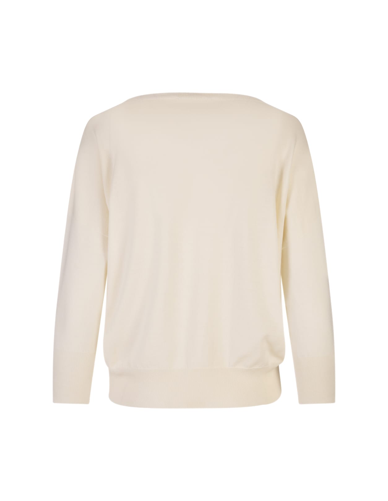 Shop Zanone White Basic Sweater With Boat Neckline