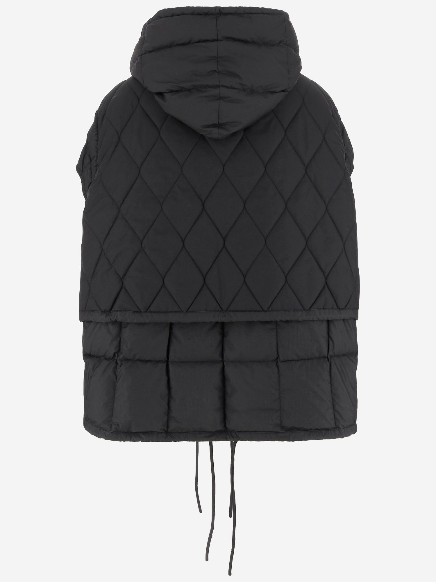Ienki Ienki Nylon Padded Vest With Adjustable Hem In Black