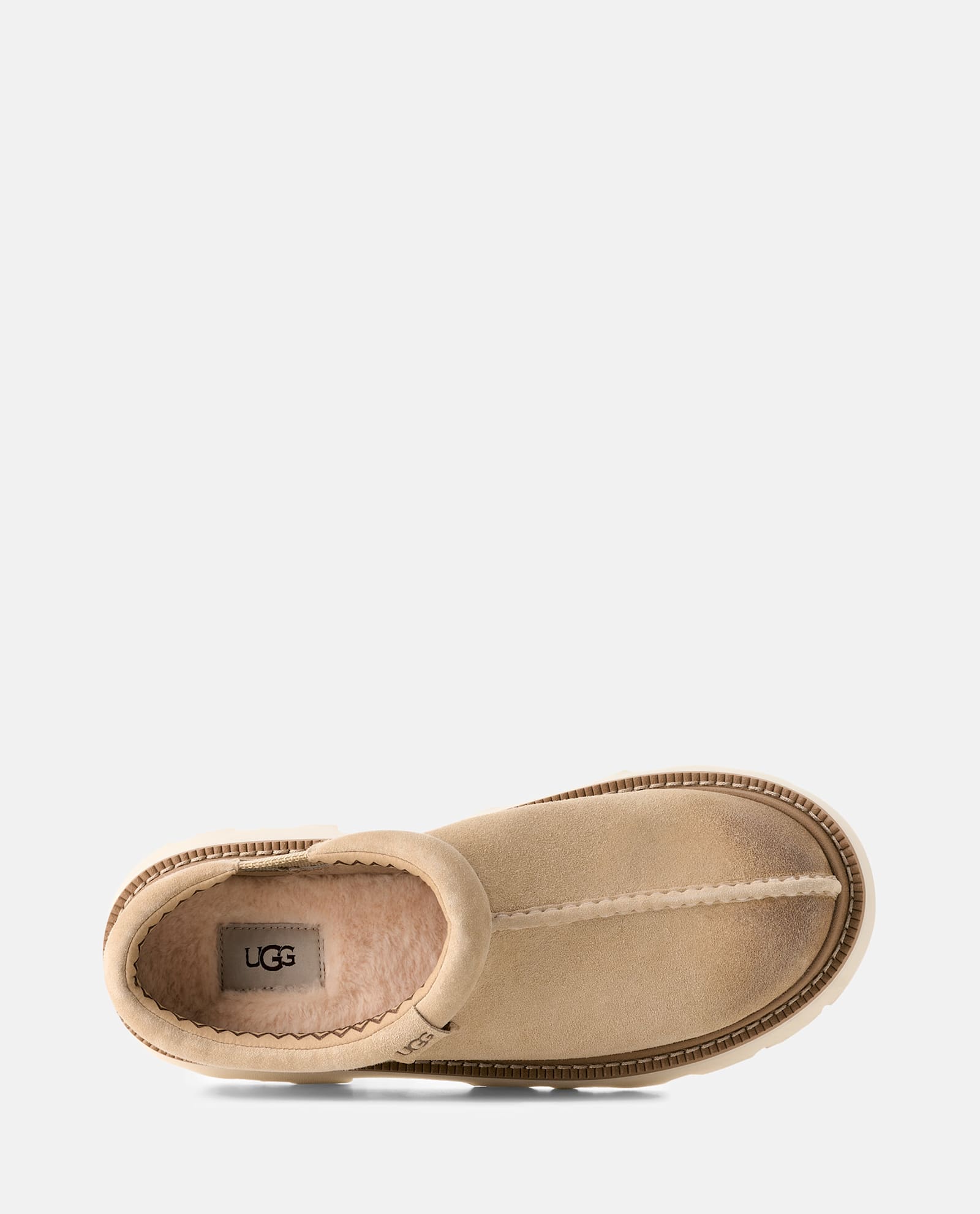 Ugg Suede Tasman Lug Slippers In Beige