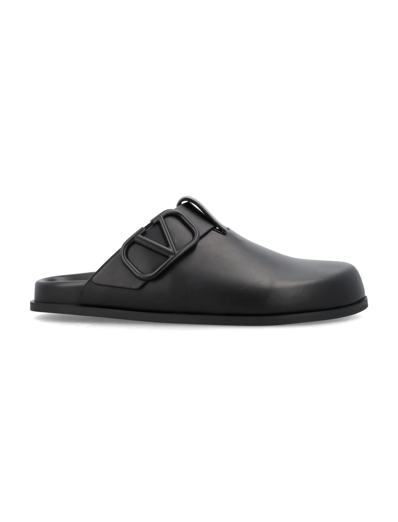 Valentino Garavani Clog V Sandals In Black