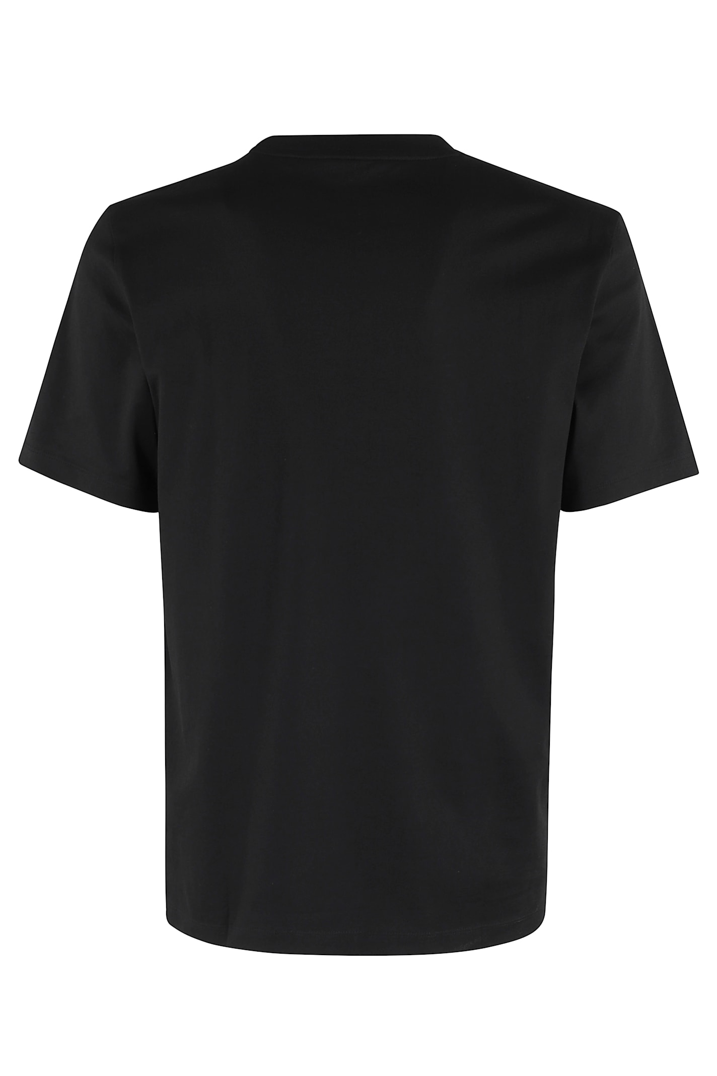 Hugo Boss Cotton-jersey T-shirt With Curved-logo Print In Black