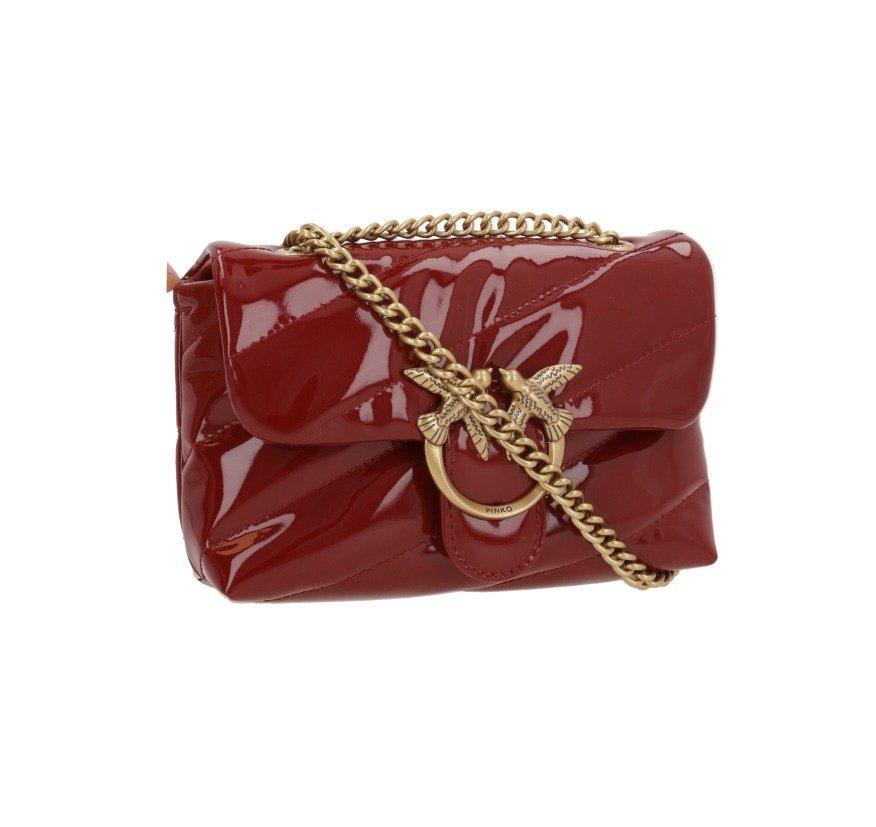 Shop Pinko Love Puff Quilted Shoulder Bag In Q Rosso Antique Gold