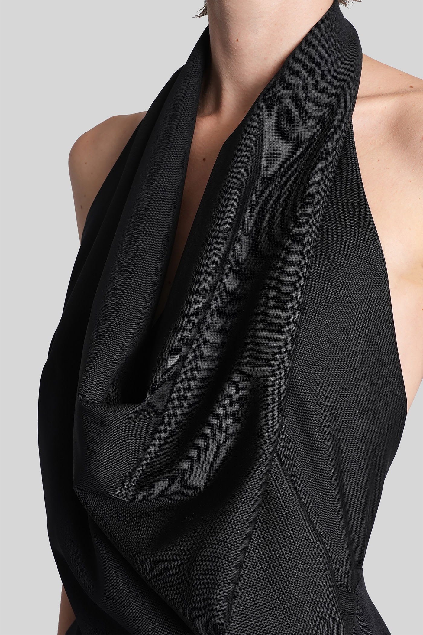 Alexander Wang Halterneck Asymmetric Mini Dress In Black
