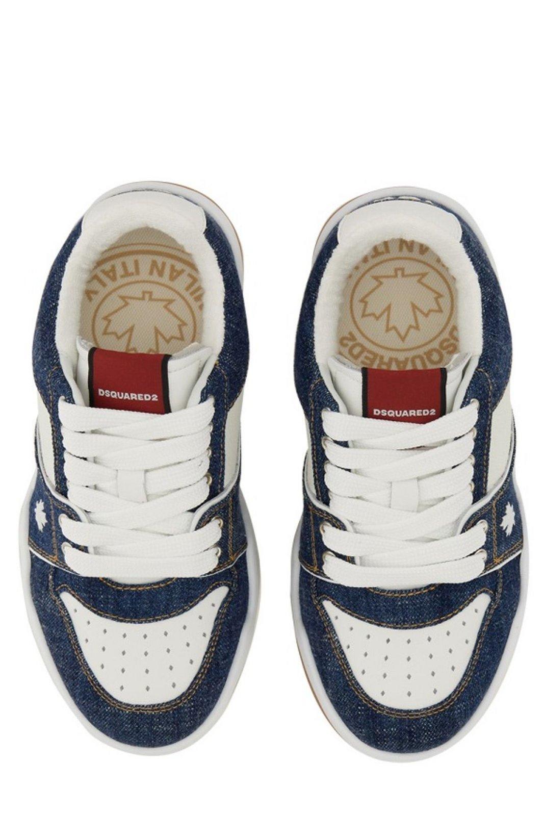 Shop Dsquared2 Panelled Lace-up Sneakers In White/blue