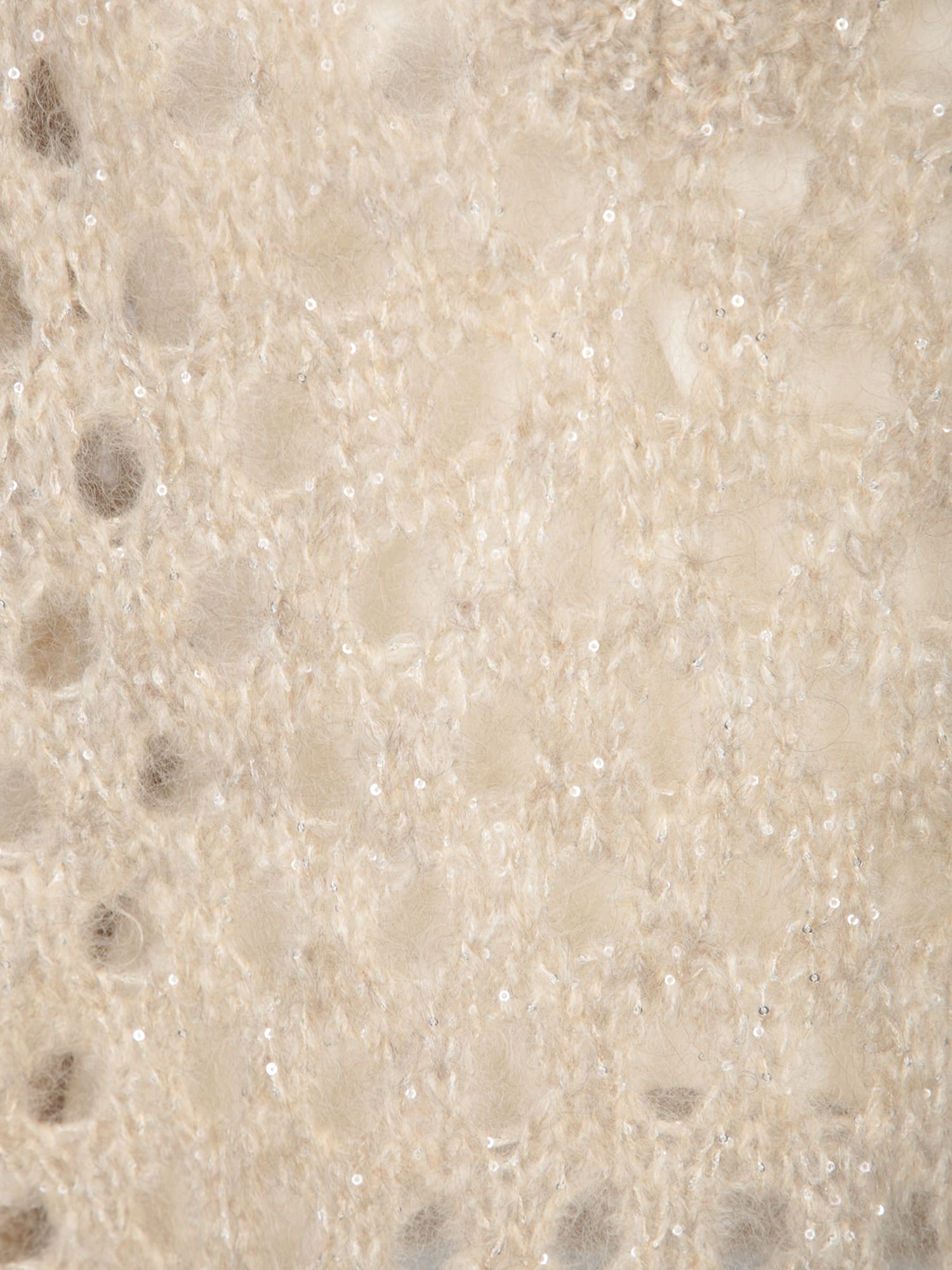 Brunello Cucinelli V-neck Open-knit Vest In Neutral