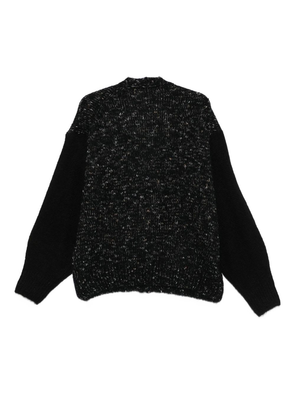 Alysi Wool And Cotton Blend Cardigan In Black