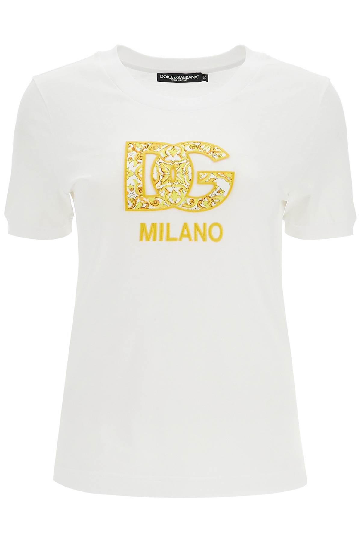 Shop Dolce & Gabbana Maiolica Dg Patch T In Ricamati (white)