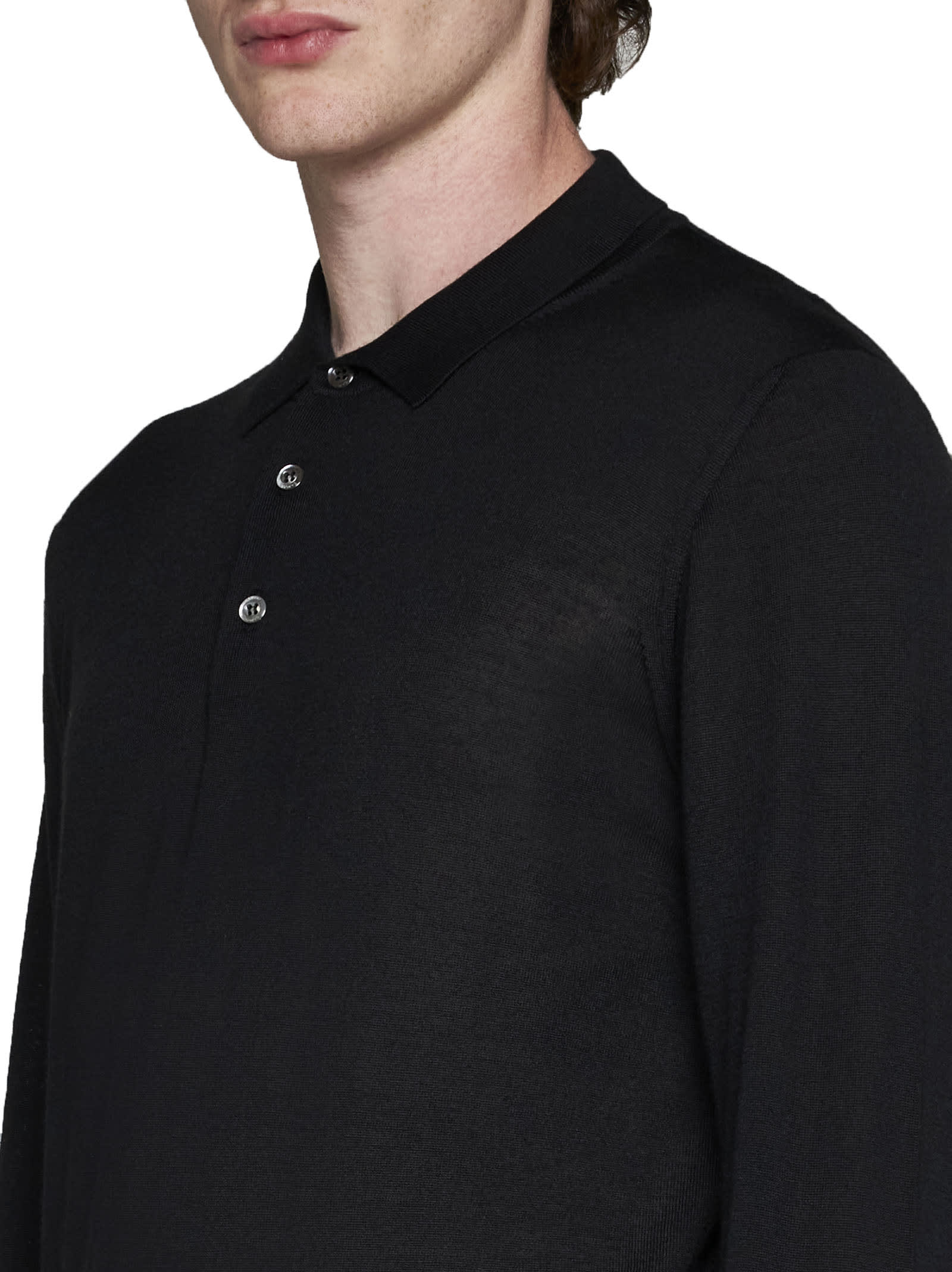 Shop Caruso Polo Shirt In Black