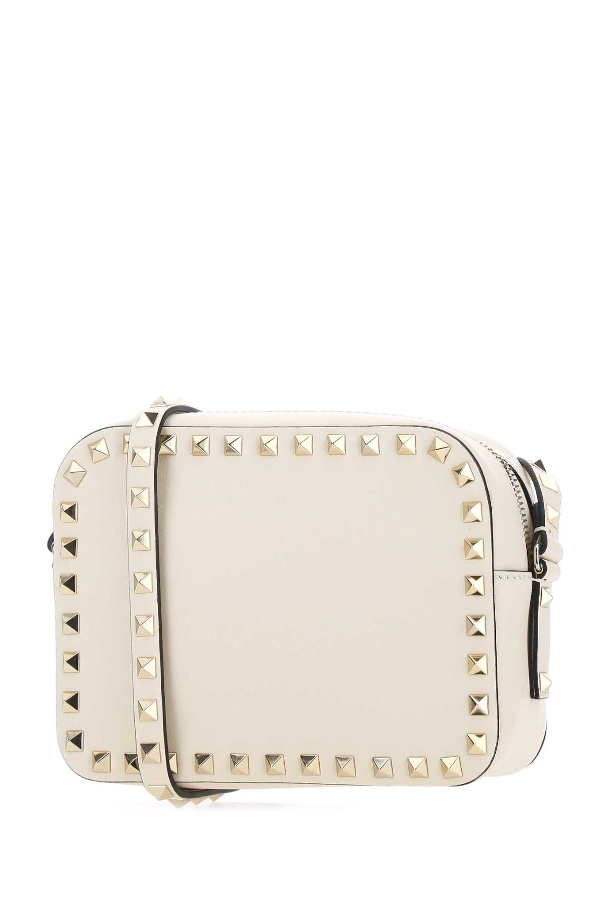 Shop Valentino Ivory Leather Small Rockstud Crossbody Bag In Lightivory