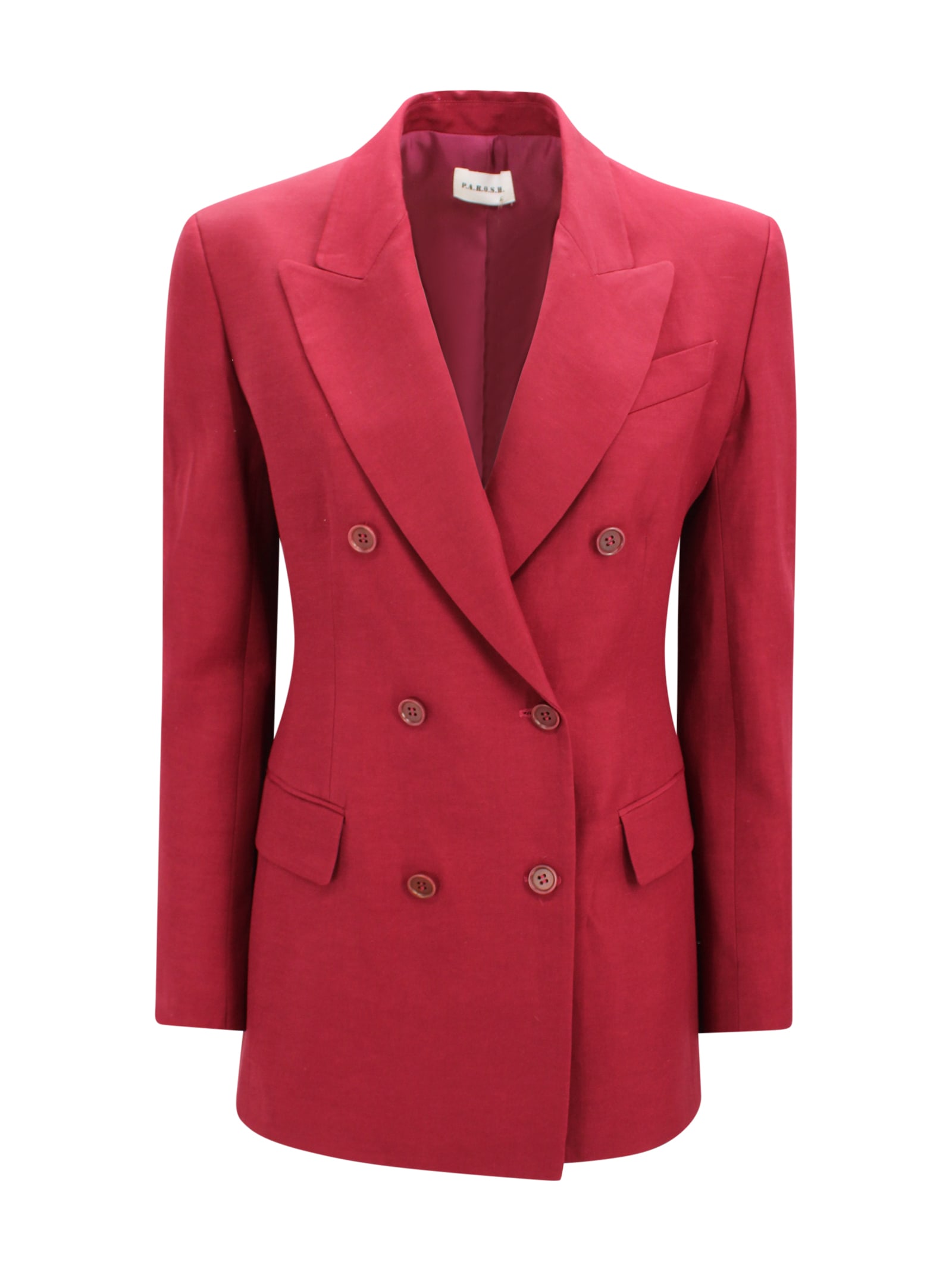 P.a.r.o.s.h Red Double-breasted Jacket In Burgundy