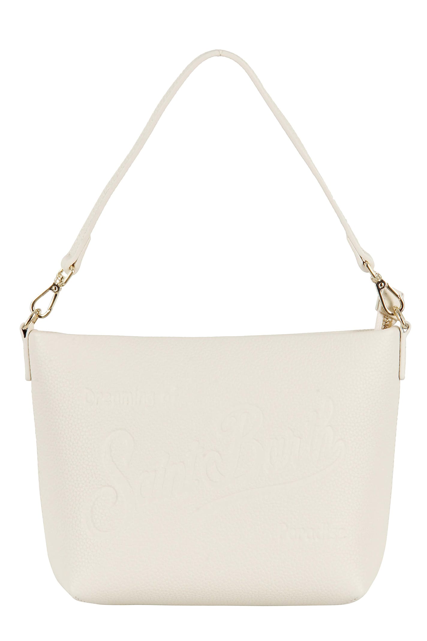 Mc2 Saint Barth Aline Grain-leather Shoulder Bag In White