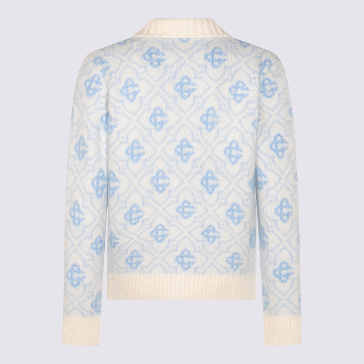 Casablanca Refined Wool Blend Sweatshirt With Classic Collar In Multi