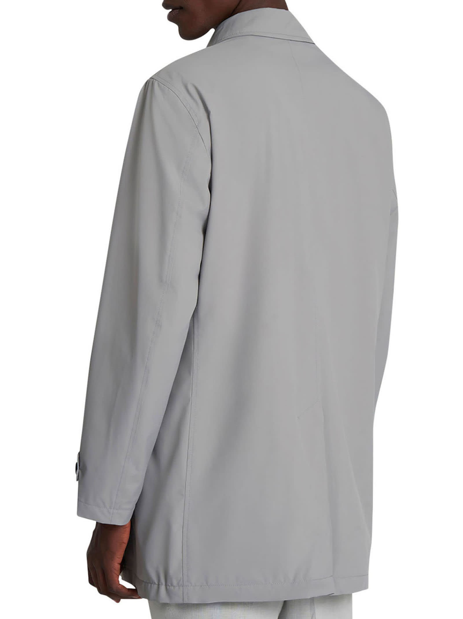Shop Kiton Coat Polyester In Grey