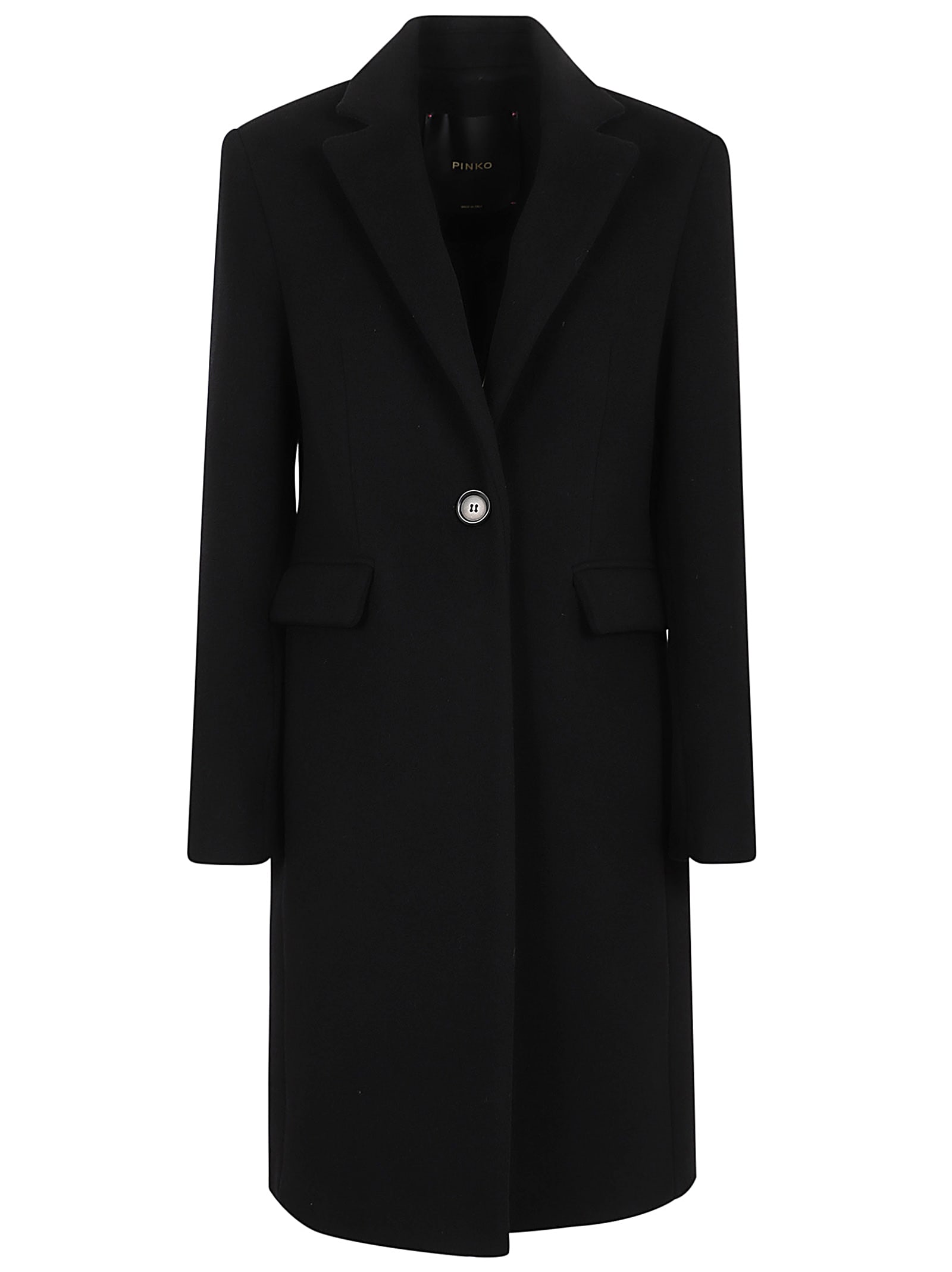 Shop Pinko Cambogia Cappotto Panno In Nero Limousine