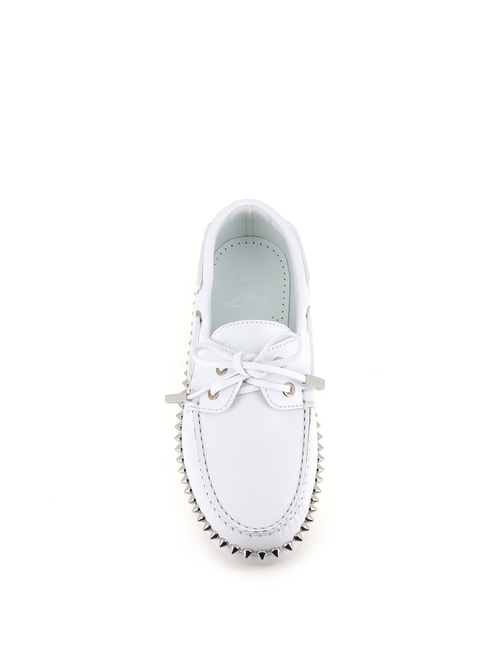 Shop Christian Louboutin Boat Loafer Gerockel In Bianca