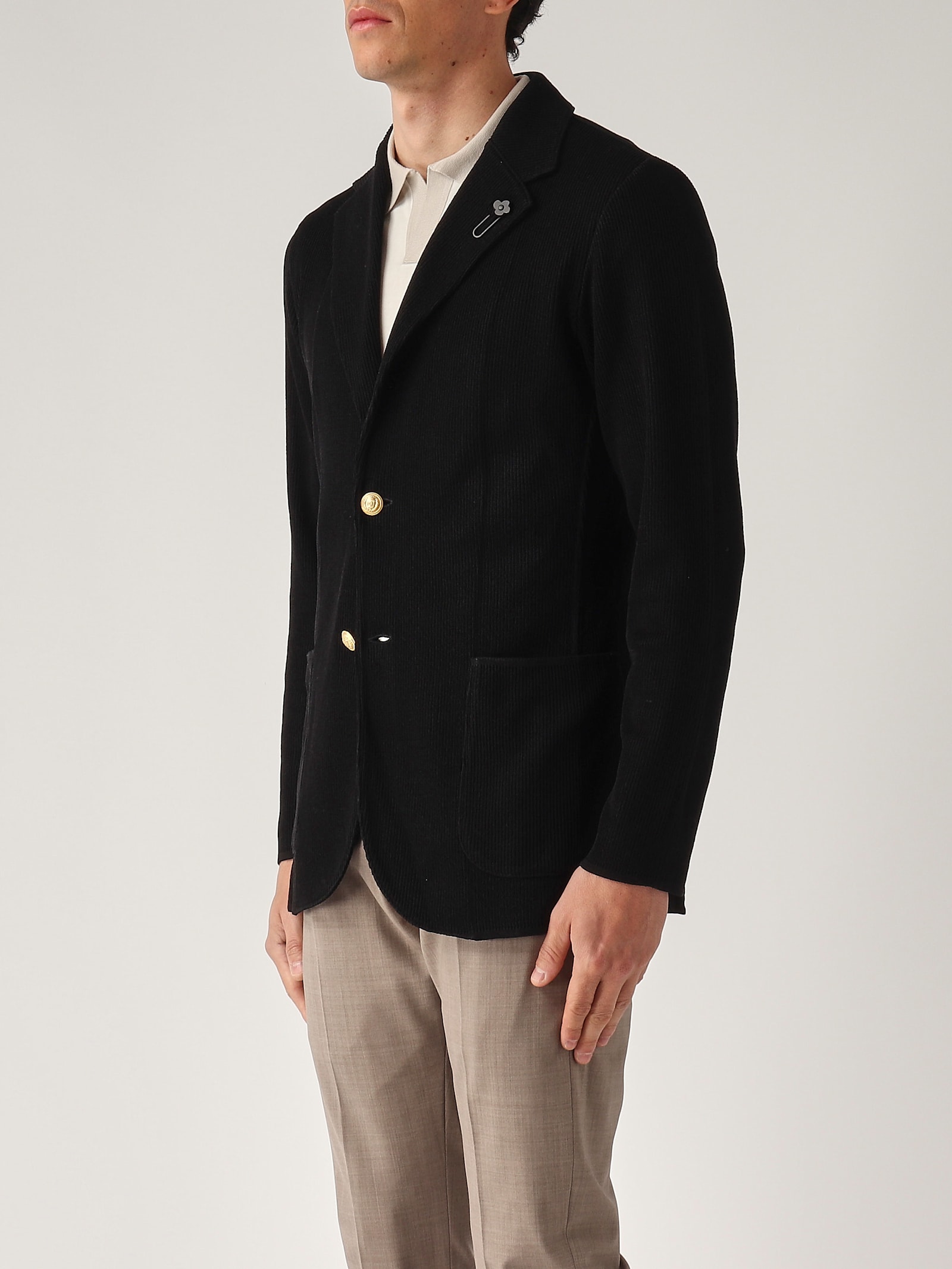 Lardini Giacca Maglia Jacket In Black