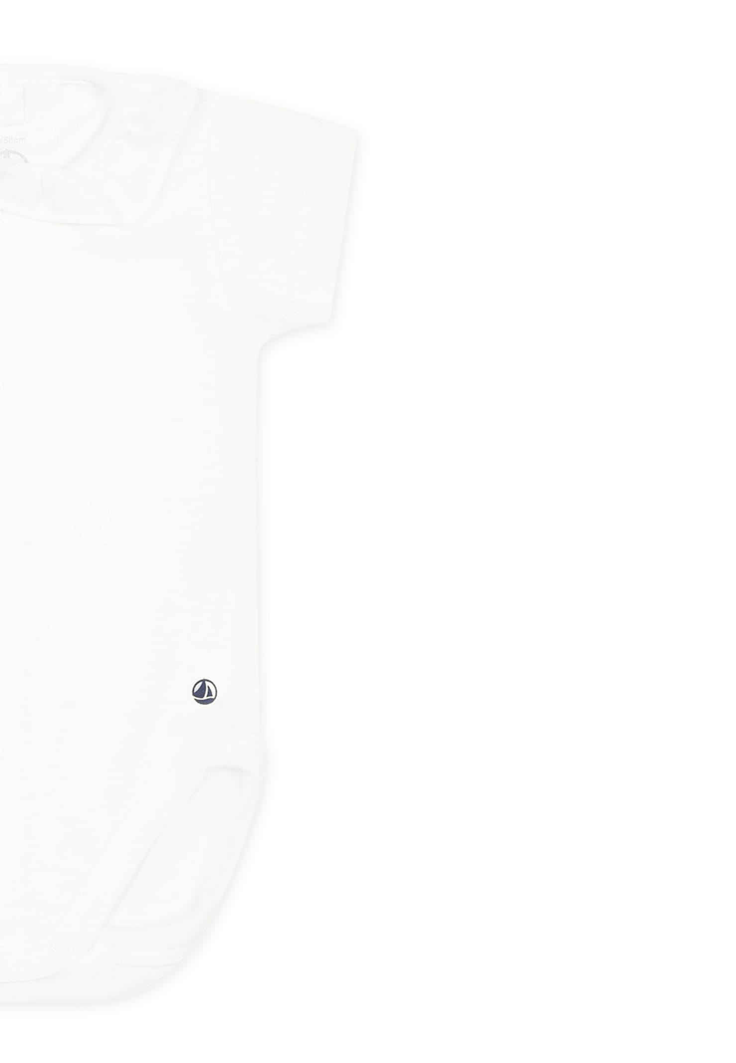 Petit Bateau White Bodysuit For Baby Girl In White