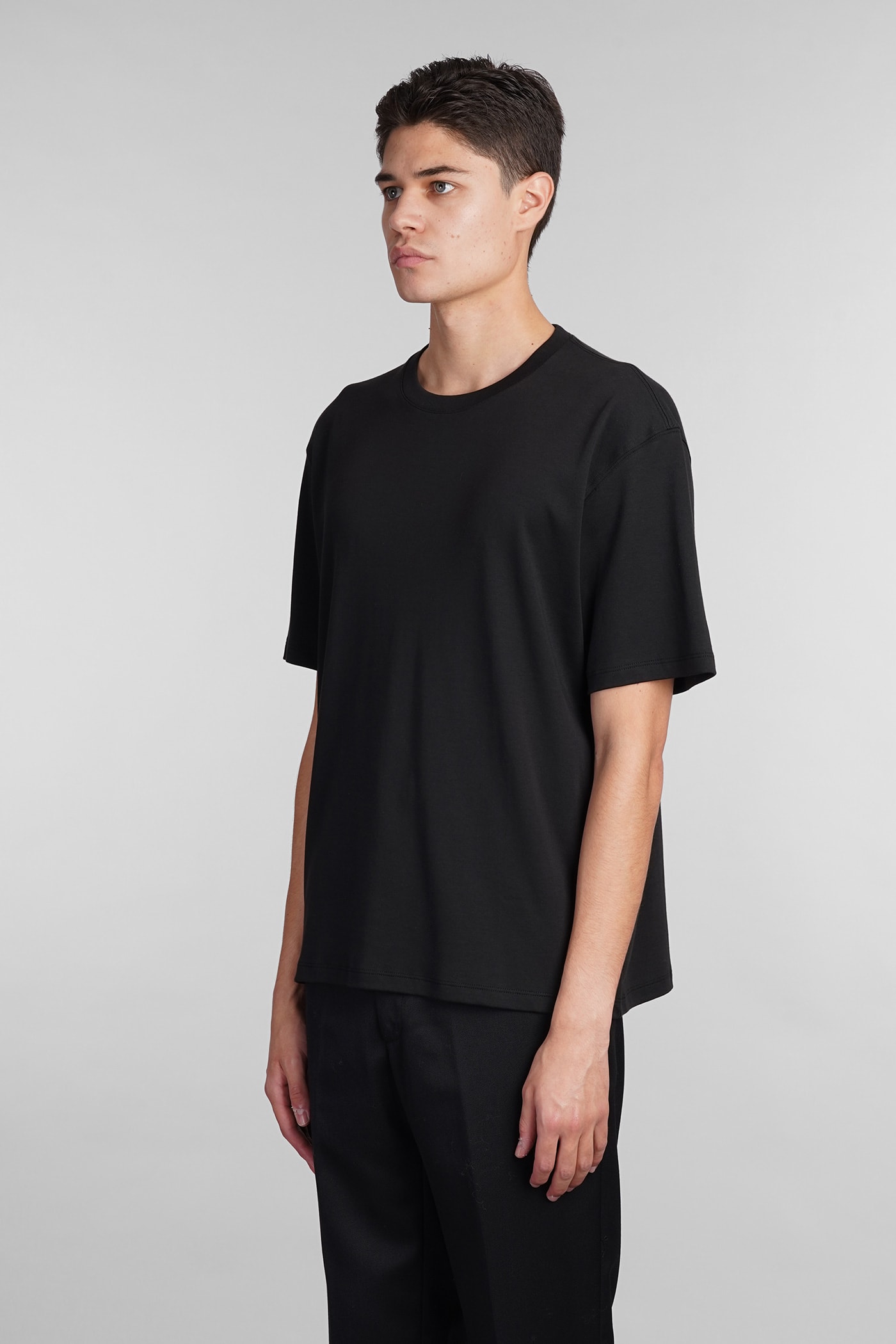 Theory Blue Crewneck T-shirt In Black