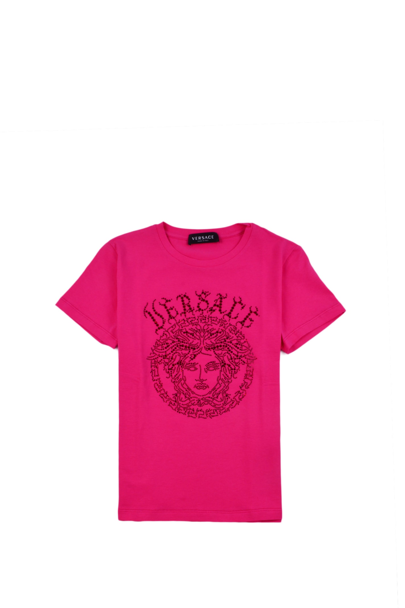 VERSACE T-SHIRT WITH MEDUSA CRYSTALS
