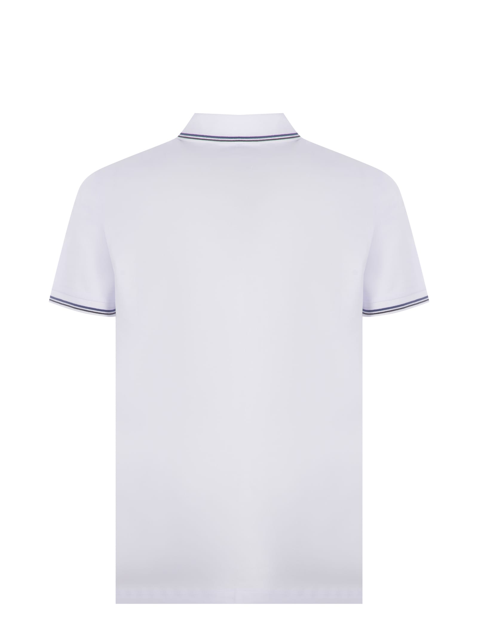 Shop Emporio Armani Polo Shirt  Made Of Stretch Piquet In Bianco